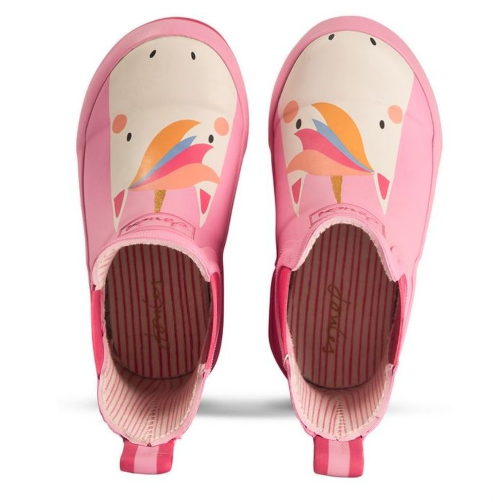 Joules 'Unicorn' Short Rain Boots in PINK (2) - Picture 4 of 15